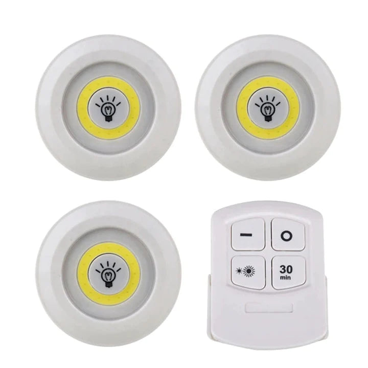 Set de 3 Luces Led Inalambricas  con Control Remoto (OFERTA SOLO POR HOY 1 Set (3)x $19.990 y 2 Set(6) x $29.990🎁)