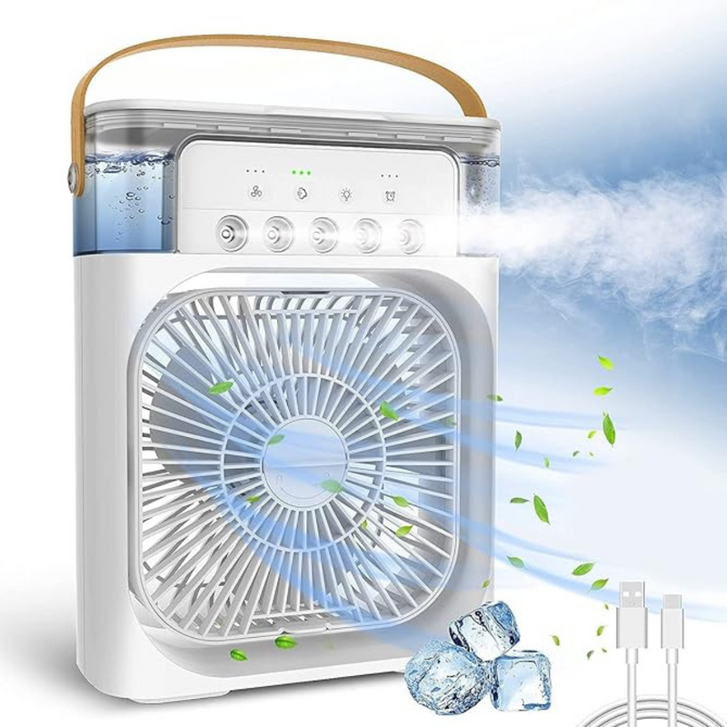 Ventilador con Niebla y  Humidificador de Aire