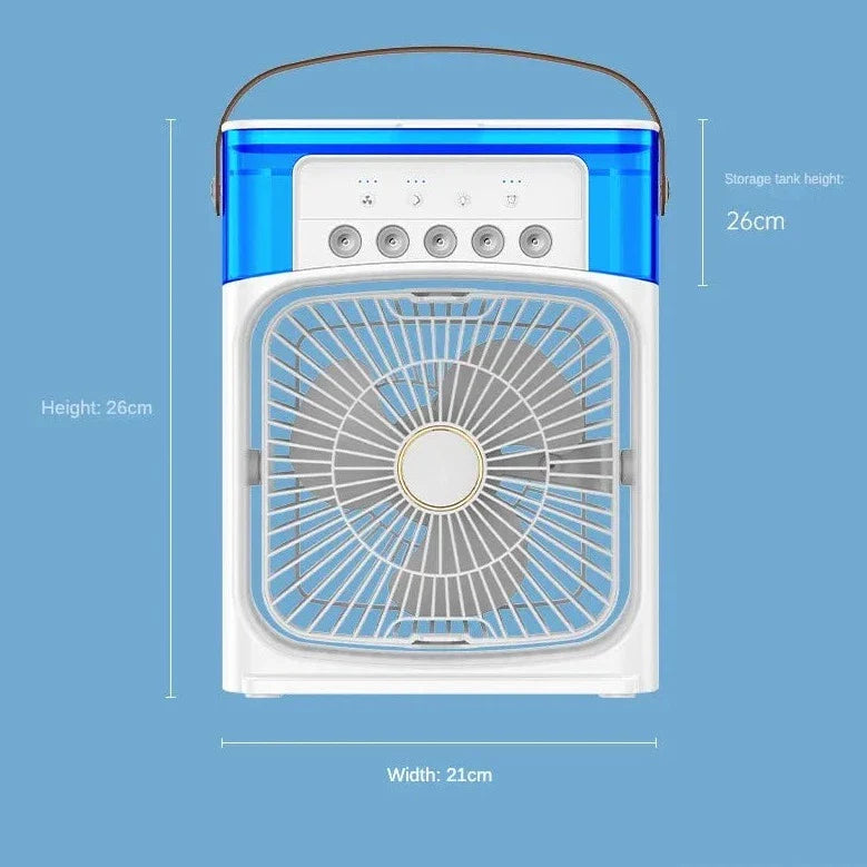 Ventilador con Niebla y  Humidificador de Aire