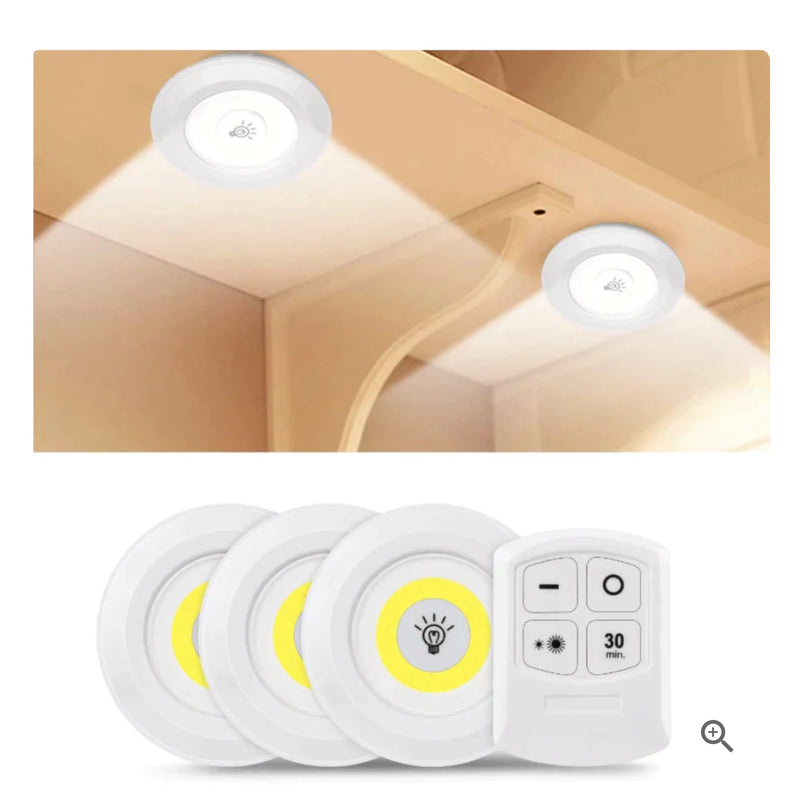 Set de 3 Luces Led Inalambricas  con Control Remoto (OFERTA SOLO POR HOY 1 Set (3)x $19.990 y 2 Set(6) x $29.990🎁)